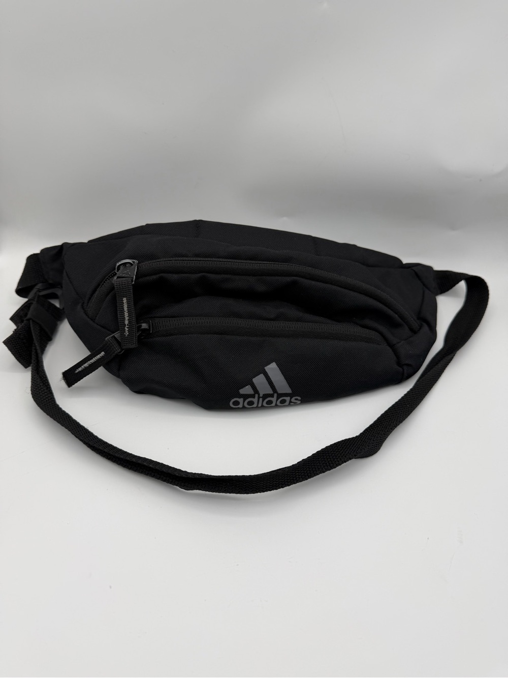 Adidas Black Crossbody Waist Bag Fanny Pack with Front Zip Pocket